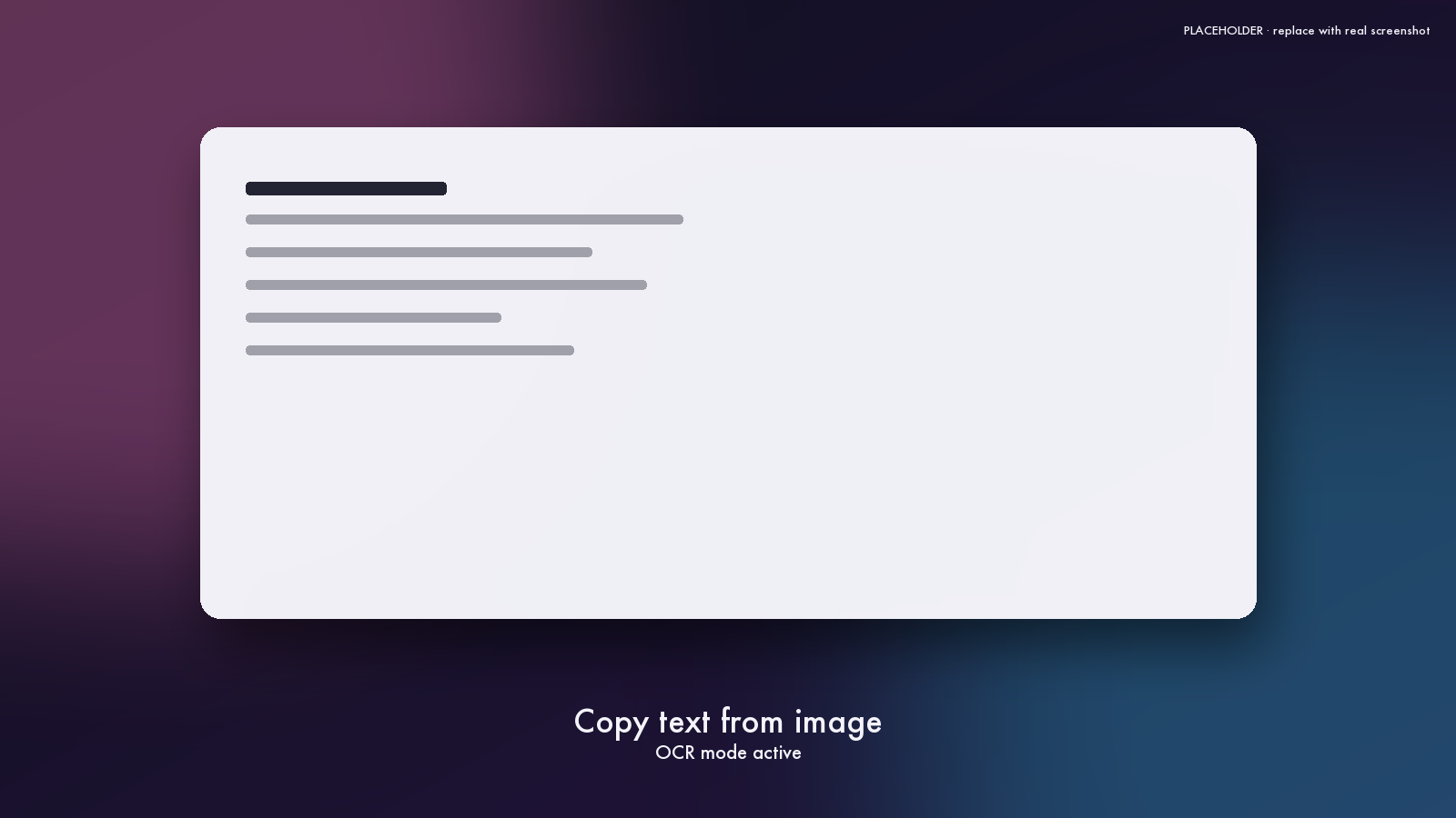Copy text from image mode